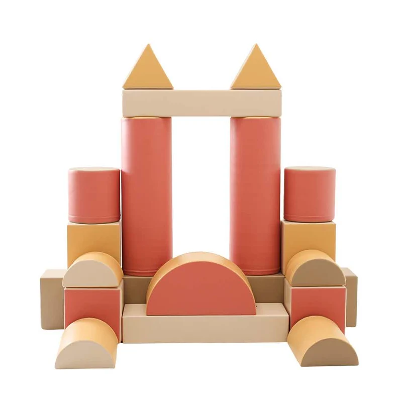 Softbausteine 19-teiliges Set Fortress, Rosa Pastell, ab 3 Jahren